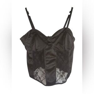 H&M Black Lace Bustier Top Size Medium
